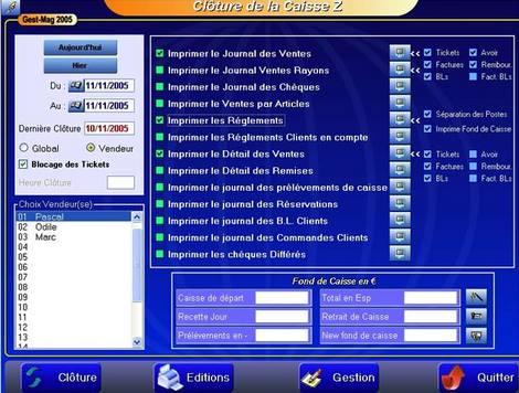 logiciel de caisse gestmag 2005: la clture de caisse
