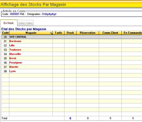 logiciel de caisse gestmag multi-sites : état des stocks par magasin