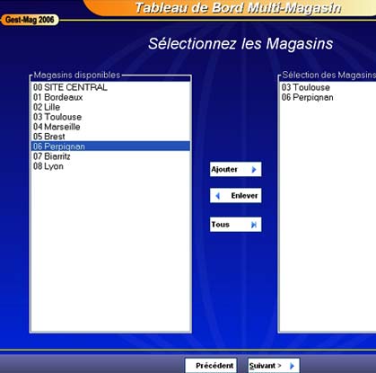 logiciel de caisse gestmag multi-sites : tableau de bord