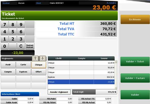 logiciel de caisse globalpos : l'encaissement