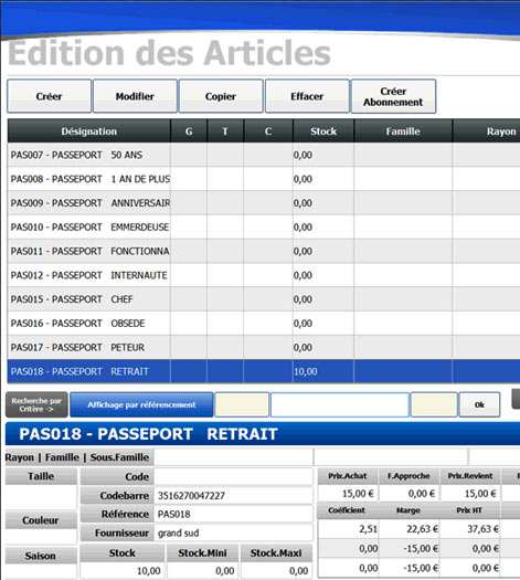 GlobalPos Retail 1.9.5 : Recherche d'un client - Bon d'achat - Flash C.A. - Champ personnalisable (20) -- 14/06/06