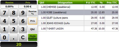 GlobalPos Retail : Comment faire une remise sur un ticket de caisse ? (25) -- 30/10/06