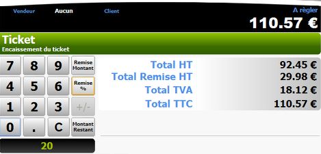 remise globale sur ticket de caisse dans globalpos retail