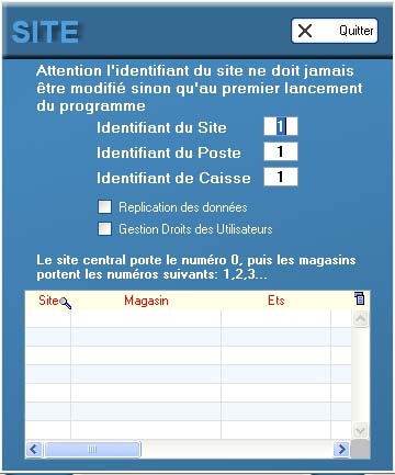 logiciel de caisse gosshop : paramétrages multi-site