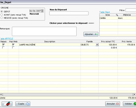 Gotroc, gestion de dpt-vente : dpt d'articles - Barme des prix de vente - tiquettes codes-barres (2) -- 06/06/07