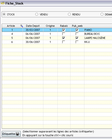 Etat des stocks dans Gotroc