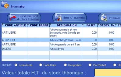 Logiciels de caisse Ht-Soft : Windev - Création d'étiquette code-barre - Inventaire - Multitarifs (7) -- 23/12/05