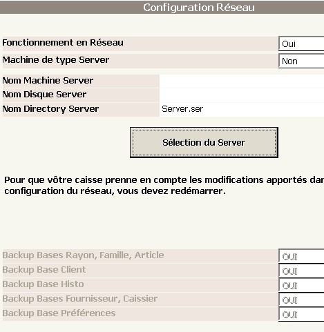 Ecran de configuration rseau d'InnoPos 2.5