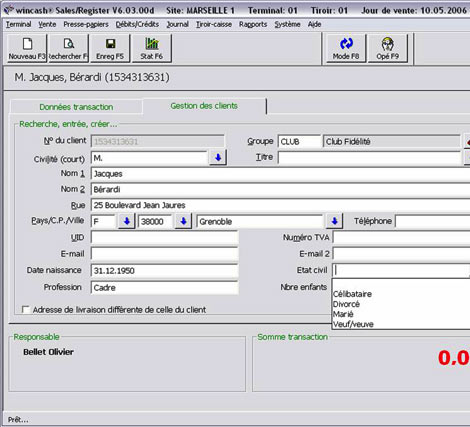 JCash : fiche client