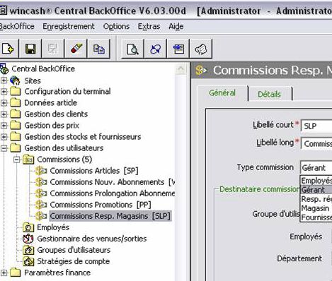 les commissions dans jcash