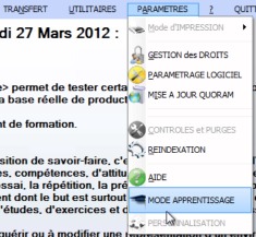 Logiciel de caisse Quoram : mode Apprentissage