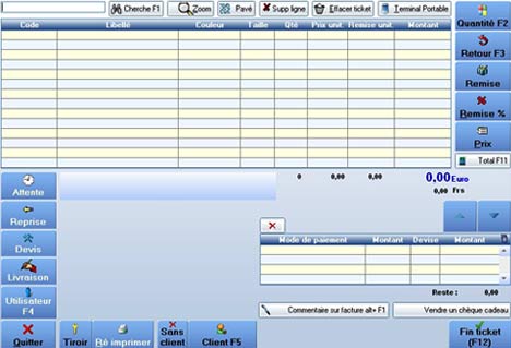 logiciel de caisse front shop : la vente
