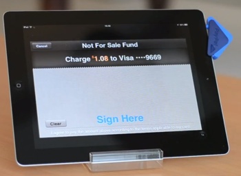 Signature sur l'iPad, pour valider le paiement CB avec PayPal Here