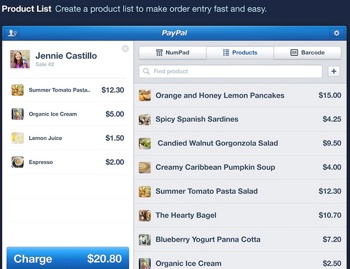 PayPal Here sur iPad : vente en caisse
