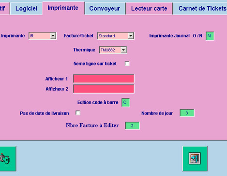 Paramtrage de l'imprimante-ticket dans Pressing Plus