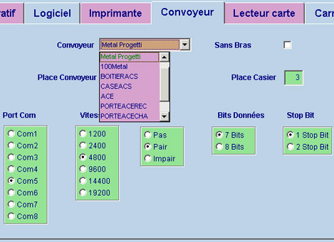 Gestion du convoyeur dans Pressing Plus