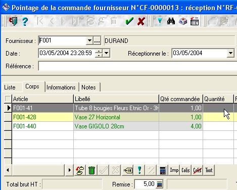 cran de commande fournisseur de XL Pos