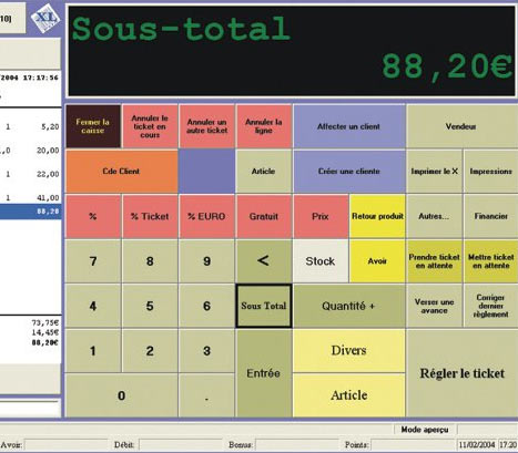 cran de caisse d'XL POS