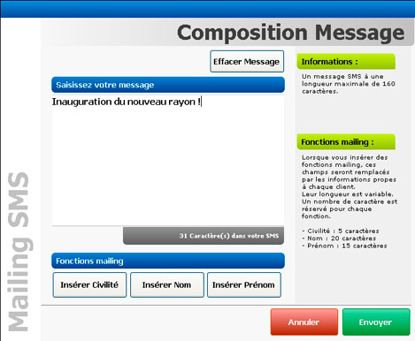 Envoi d'un mailing SMS avec GlobalPos