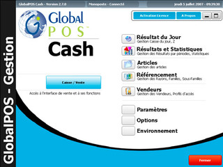 GlobalPos Cash : l'interface d'un logiciel de caisse professionnel, le prix d'une caisse enregistreuse lectronique ! (1)