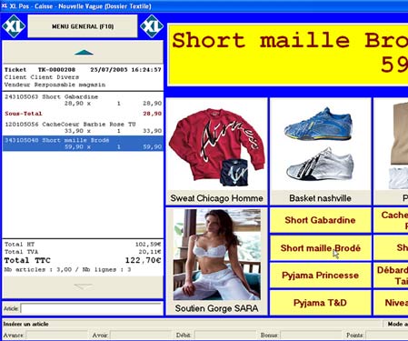 logiciel de caisse xl pos : l'écran de vente logiciel de caisse xl pos : l'écran de vente