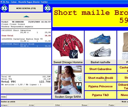 logiciel de caisse xl pos : l'écran de vente