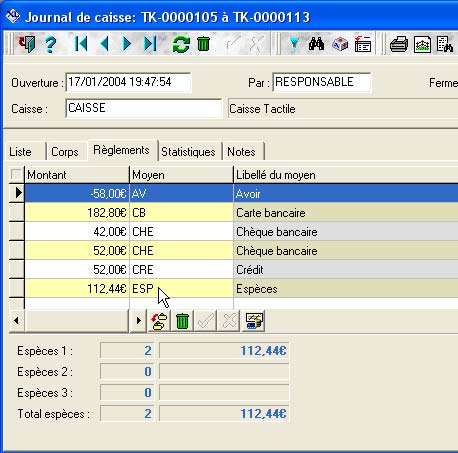 logiciel de caisse xl pos : le journal de caisse