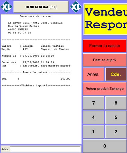 xl pos et l'écran de caisse