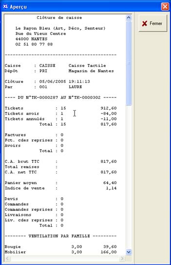 logiciel de caisse : z de caisse