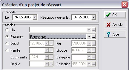 xl pos : cration d'un projet de rassort